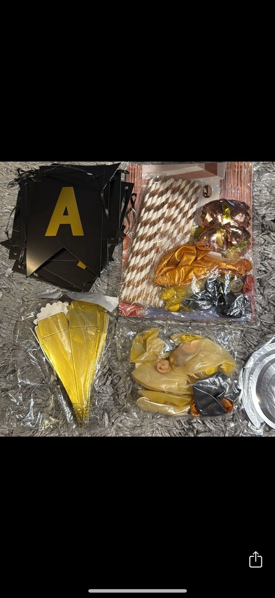 Altın Renkli Parti Süsleri Seti - Görsel 3