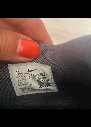 tek ebat Beden gri Renk Nike air erkek ayakkabı 45,5 numara