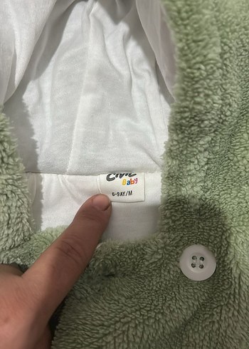 Düğmeli Erkek Çocuk Yeşil Kaban - Görsel 4