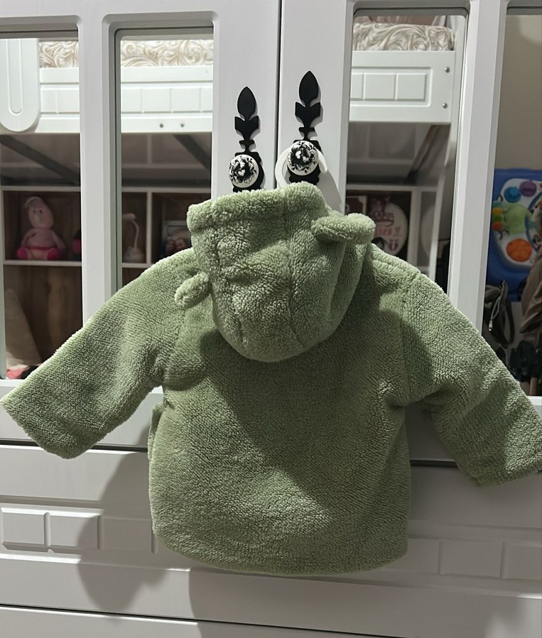 Düğmeli Erkek Çocuk Yeşil Kaban - Görsel 2