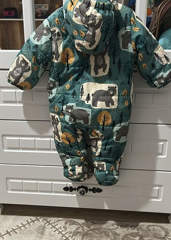 Kahverengi Baskılı Bebek Tulumu - Görsel 2