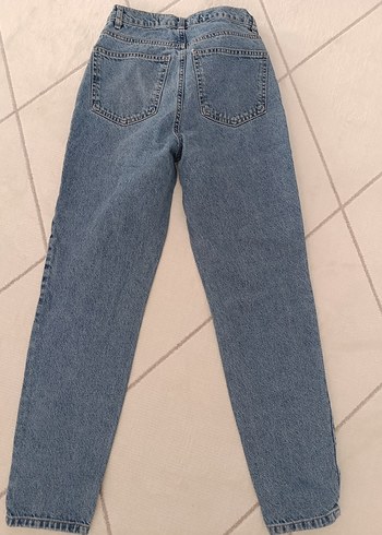 Gri Mavi Bol Kesim Midi Denim Kadın Pantolon - Görsel 2