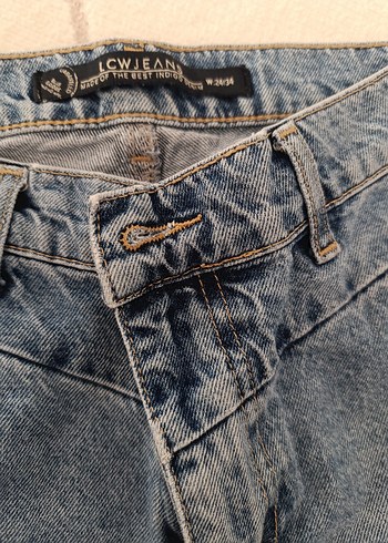 Gri Mavi Bol Kesim Midi Denim Kadın Pantolon - Görsel 3