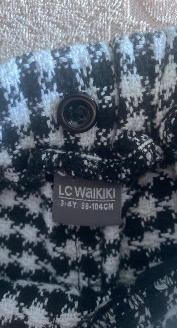 Düğmeli Gri Ekose Mini Şort - Görsel 2