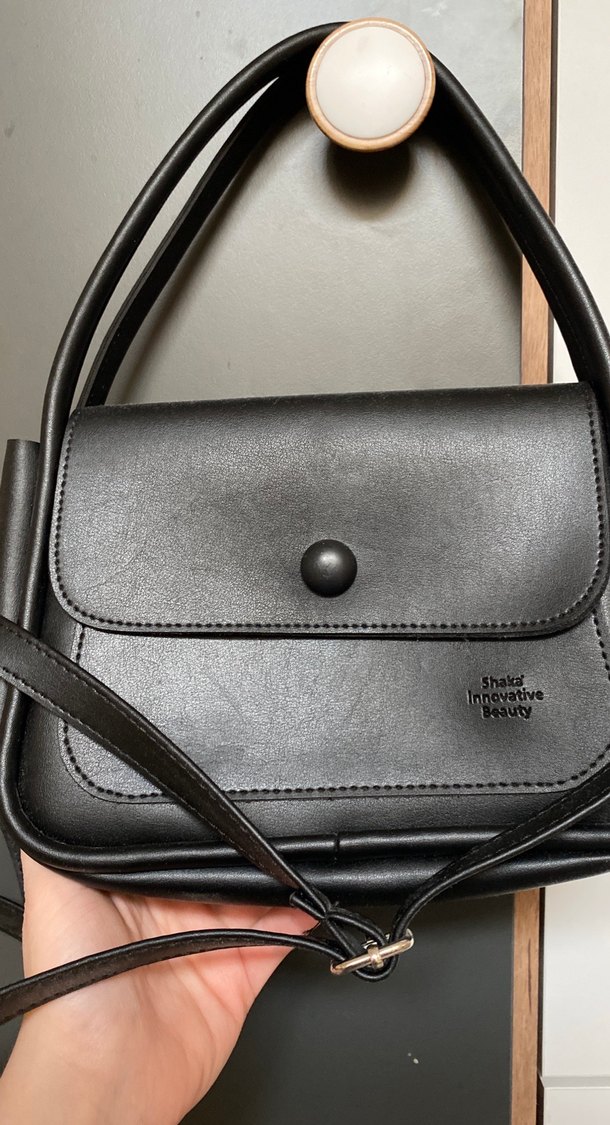 Siyah Minimalist Deri Kadın Çanta - Görsel 2
