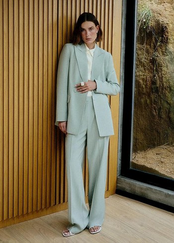 LCW Modest Yeşil Standart Fit Geniş Paça Kadın Pantolon