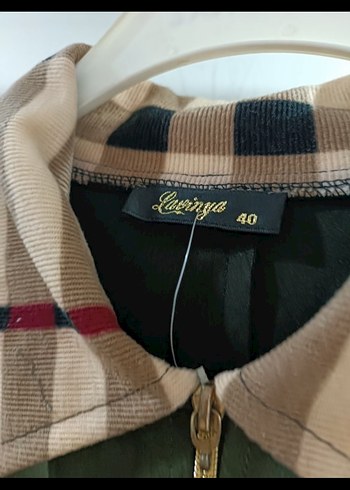 Düğmeli Haki Kadın Süet Uzun Kaban - Görsel 4