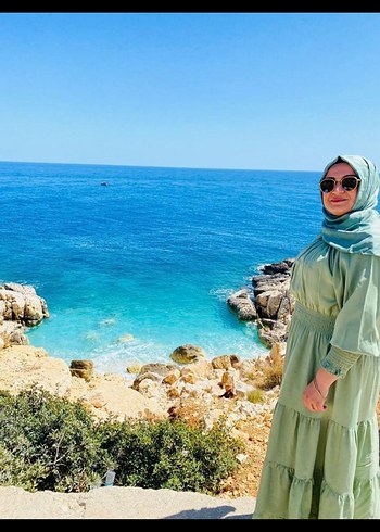 Yeşil Uzun Bohem Elbise - Görsel 4