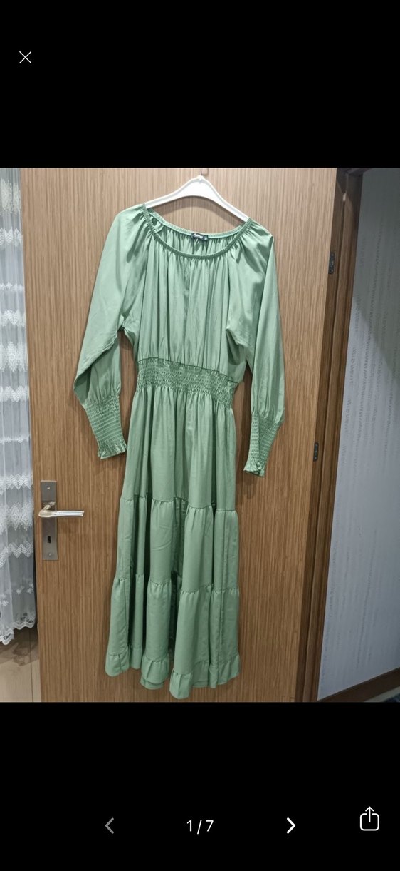 Yeşil Uzun Bohem Elbise - Görsel 2