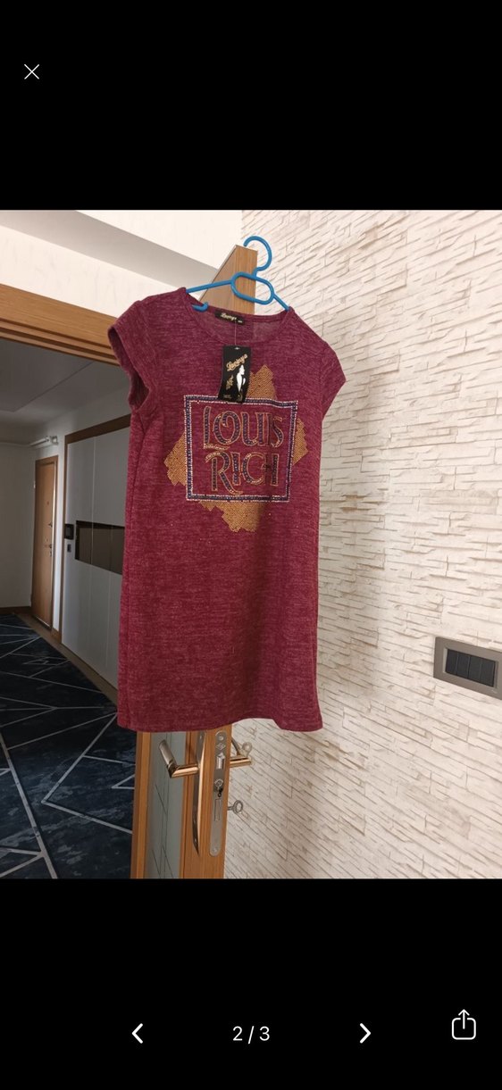 Kürk Detaylı Bordo Uzun Kadın Kazak - Görsel 2