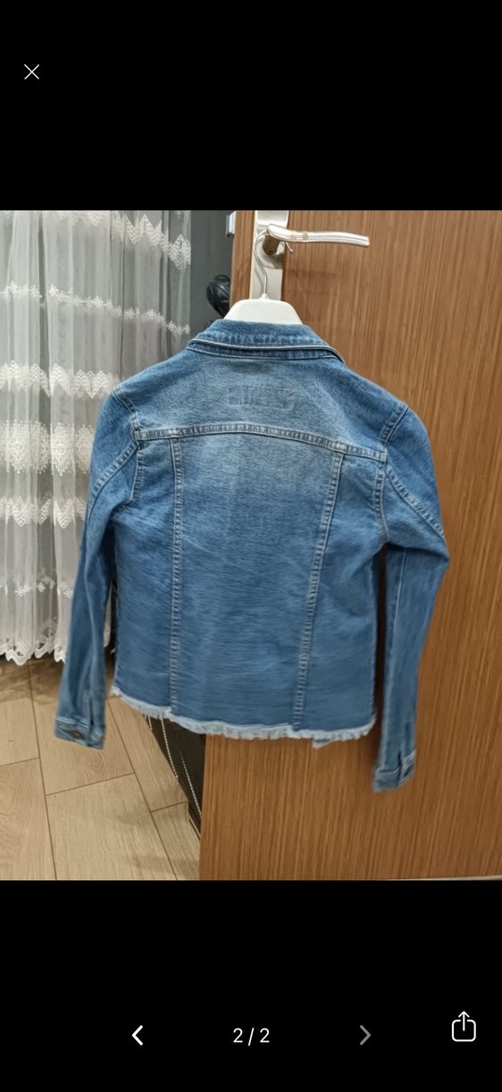 Düğmeli Kısa Kesim Kadın Kot Ceket - Görsel 2