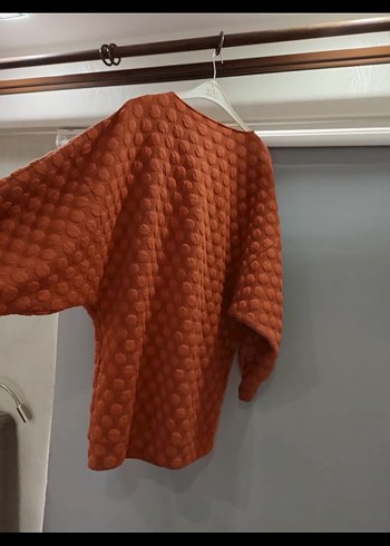 Tarçın rengi Puantiyeli  Kadın Kazak - Görsel 2