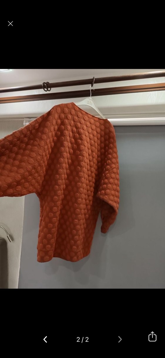 Tarçın rengi Puantiyeli  Kadın Kazak - Görsel 2