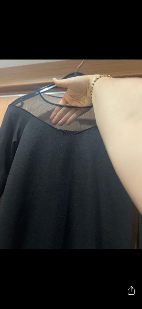 Uzun Kollu Siyah Drapeli Kadın Elbise - Görsel 2