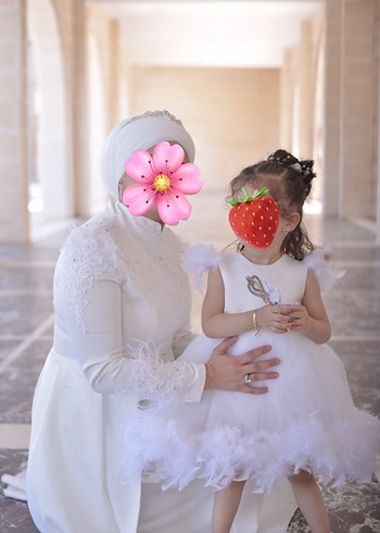 Uzun Kollu Yüksek Yakalı Prenses Gelinlik - Görsel 2