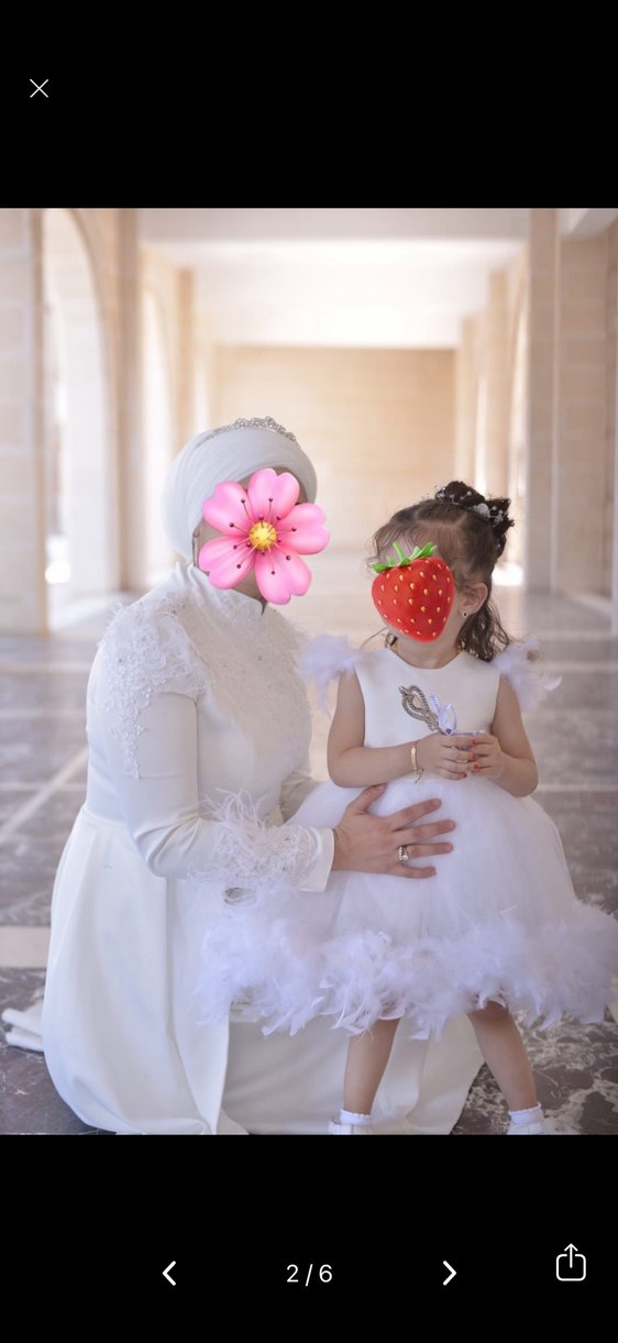 Uzun Kollu Yüksek Yakalı Prenses Gelinlik - Görsel 2