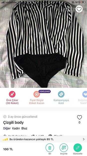 Çizgili body