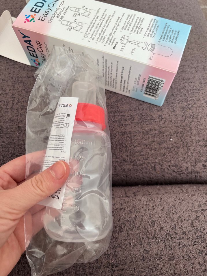 EDAY EasyCup 150 ml Pastel Kırmızı Biberon - Görsel 2