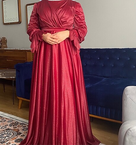Simli Tesettür Abiye