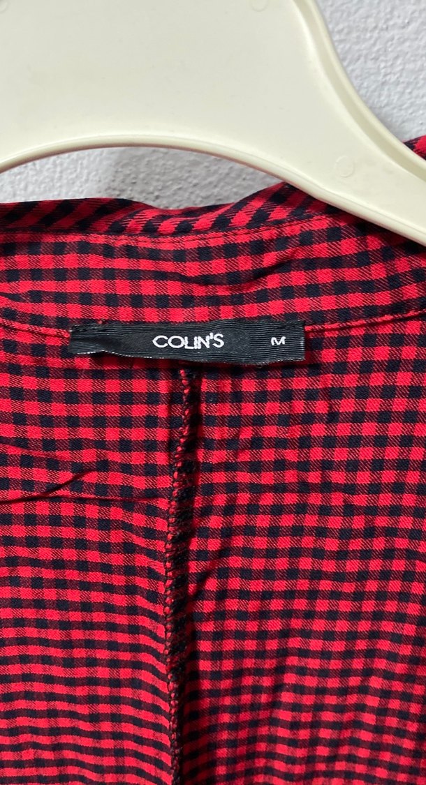 Bordo Ekose Uzun Kollu Kadın Gömlek - Görsel 2