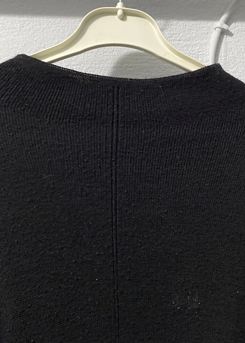 Siyah Beyaz Çizgili Triko Kadın Kazak - Görsel 3