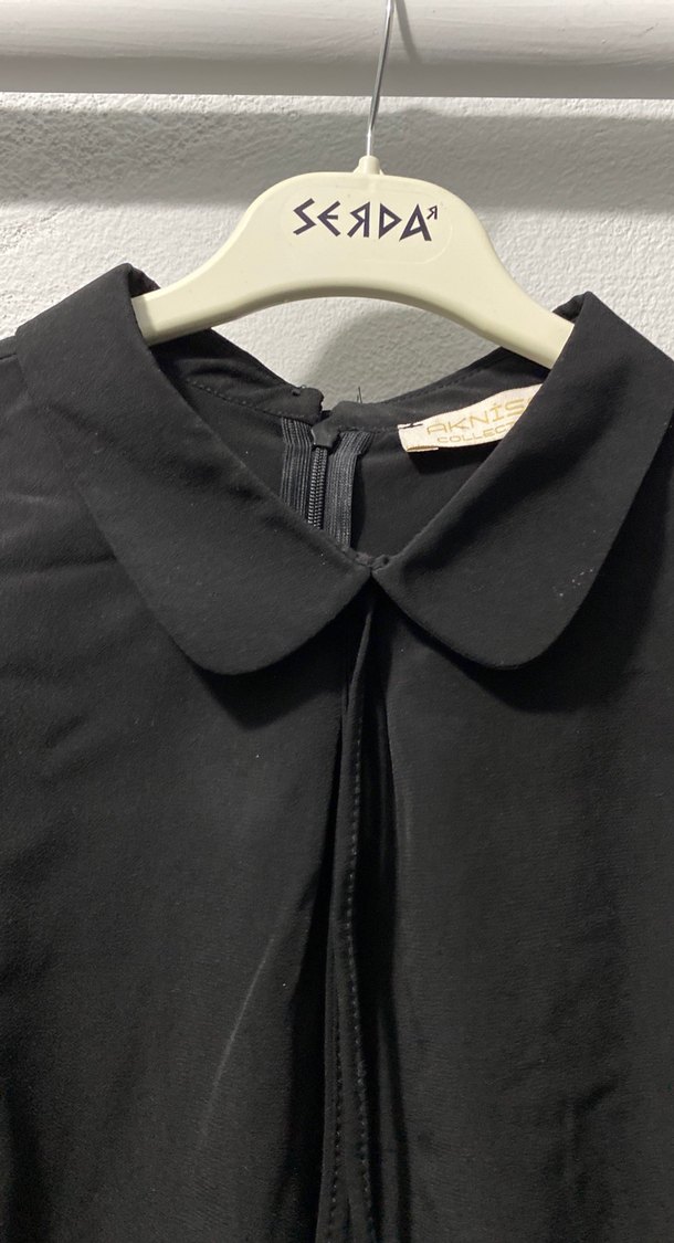 Tüy detaylı Siyah  Kadın Bluz - Görsel 4