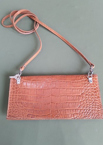 American Vintage Vintage Bej Deri Yılan Desenli Kadın Çanta