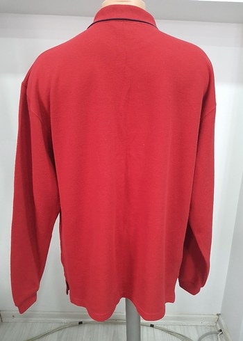 Kırmızı Erkek Uzun Kollu Polo Yaka Tişört - Görsel 3
