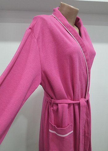 Renkli Nakışlı Pembe Kadın Sabahlık - Görsel 3