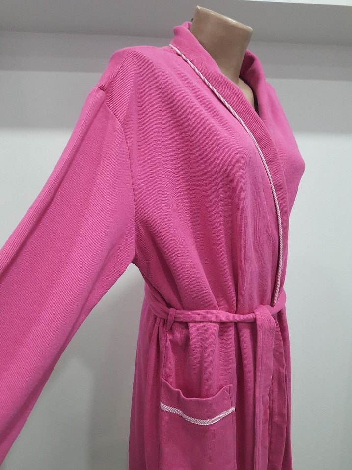 Renkli Nakışlı Pembe Kadın Sabahlık - Görsel 3