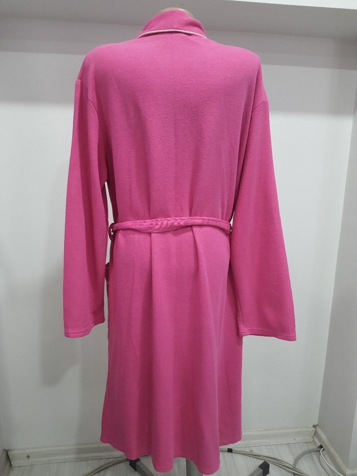 Renkli Nakışlı Pembe Kadın Sabahlık - Görsel 4