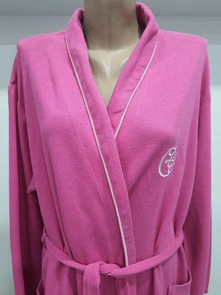 Renkli Nakışlı Pembe Kadın Sabahlık - Görsel 2