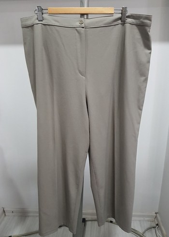 Bej BÜYÜK BEDEN Kumaş Pantolon 56