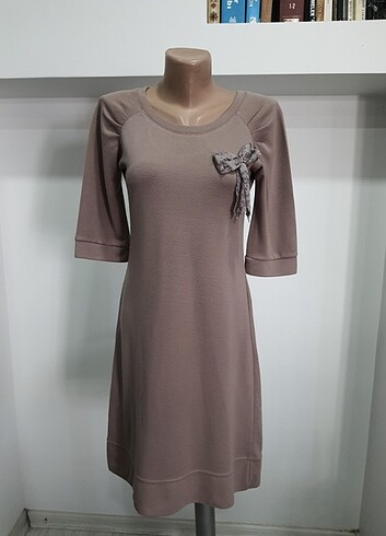 AÇIK KAHVE ÇAN ELBİSE - Görsel 2