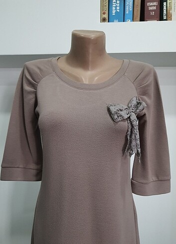 AÇIK KAHVE ÇAN ELBİSE - Görsel 4