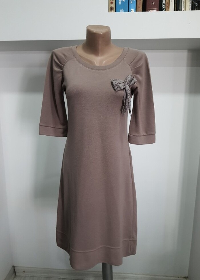 AÇIK KAHVE ÇAN ELBİSE - Görsel 2