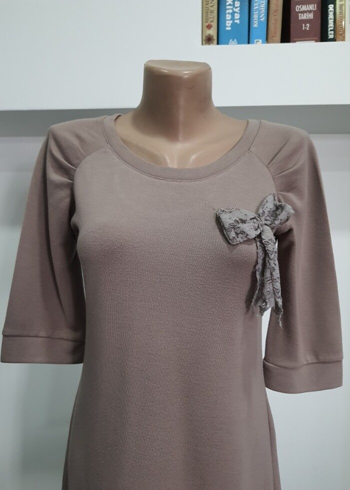 AÇIK KAHVE ÇAN ELBİSE - Görsel 4