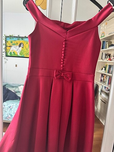 l Beden Bordo Mini Elbise