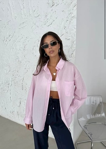 Pembe Oversize Gömlek