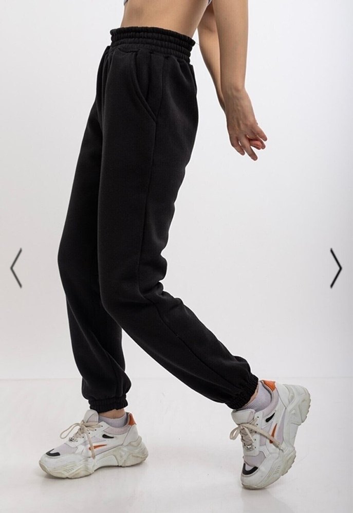 Siyah Rahat Kesim Kadın Eşofman Altı - Görsel 2