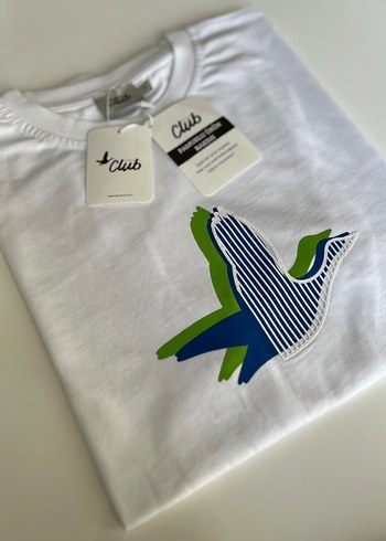 Beyaz Baskılı Oversize Kadın Tişört - Görsel 4