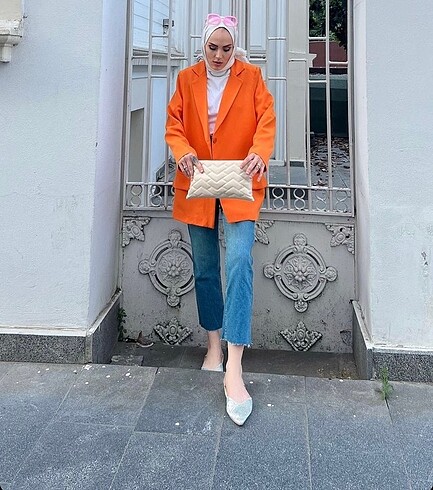 Turuncu blazer ceket