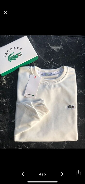 Beyaz Lacoste Oversize Sweat