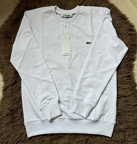 m Beden Beyaz Lacoste Oversize Sweat