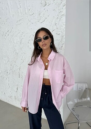 Pembe Oversize Gömlek