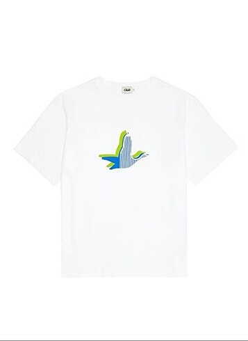 m Beden Beyaz Beymen Club Kuş Baskılı Tshirt