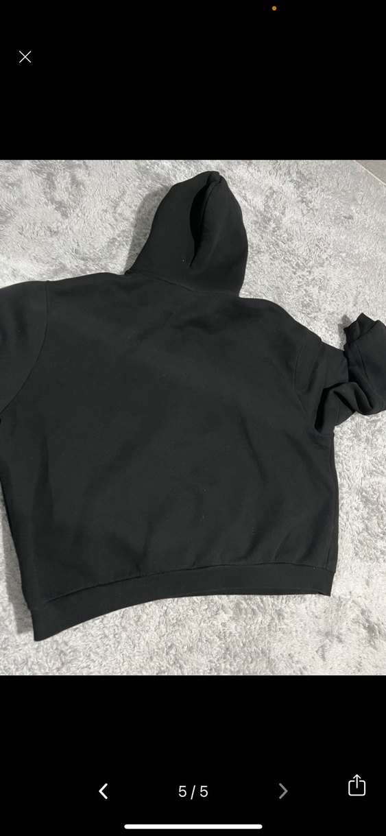 Kafatası Baskılı Siyah Kapüşonlu Sweatshirt - Görsel 5