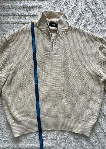 Pullmark Oversize Fermuarlı Örgü Kazak - Görsel 4