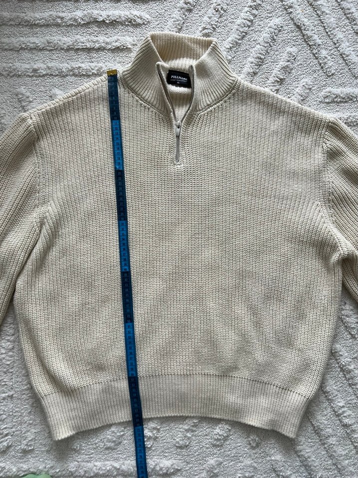 Pullmark Oversize Fermuarlı Örgü Kazak - Görsel 4