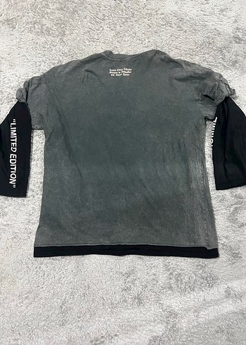 Oversize Uzun Kollu Kurukafa Tişört - Görsel 2